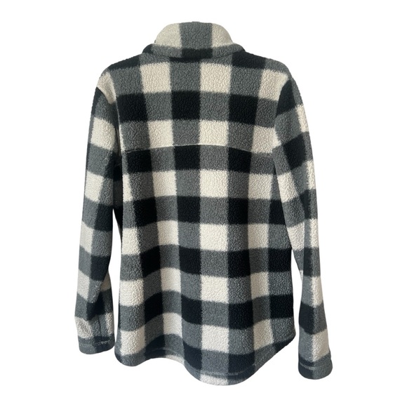 Women’s Columbia Gray, black, and Cream Checkered Fleece Jacket Size XL. - Picture 3 of 6